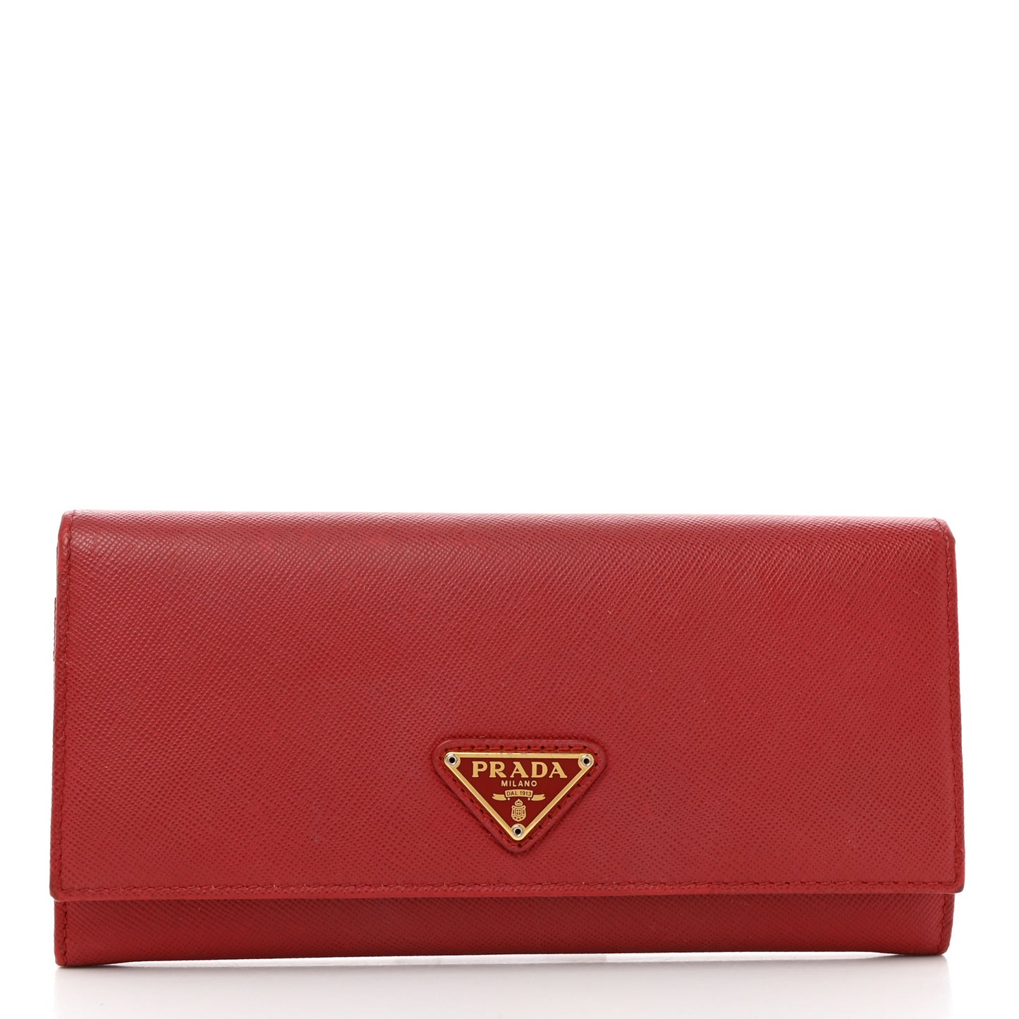 Saffiano Metal Continental Flap Wallet Fuoco