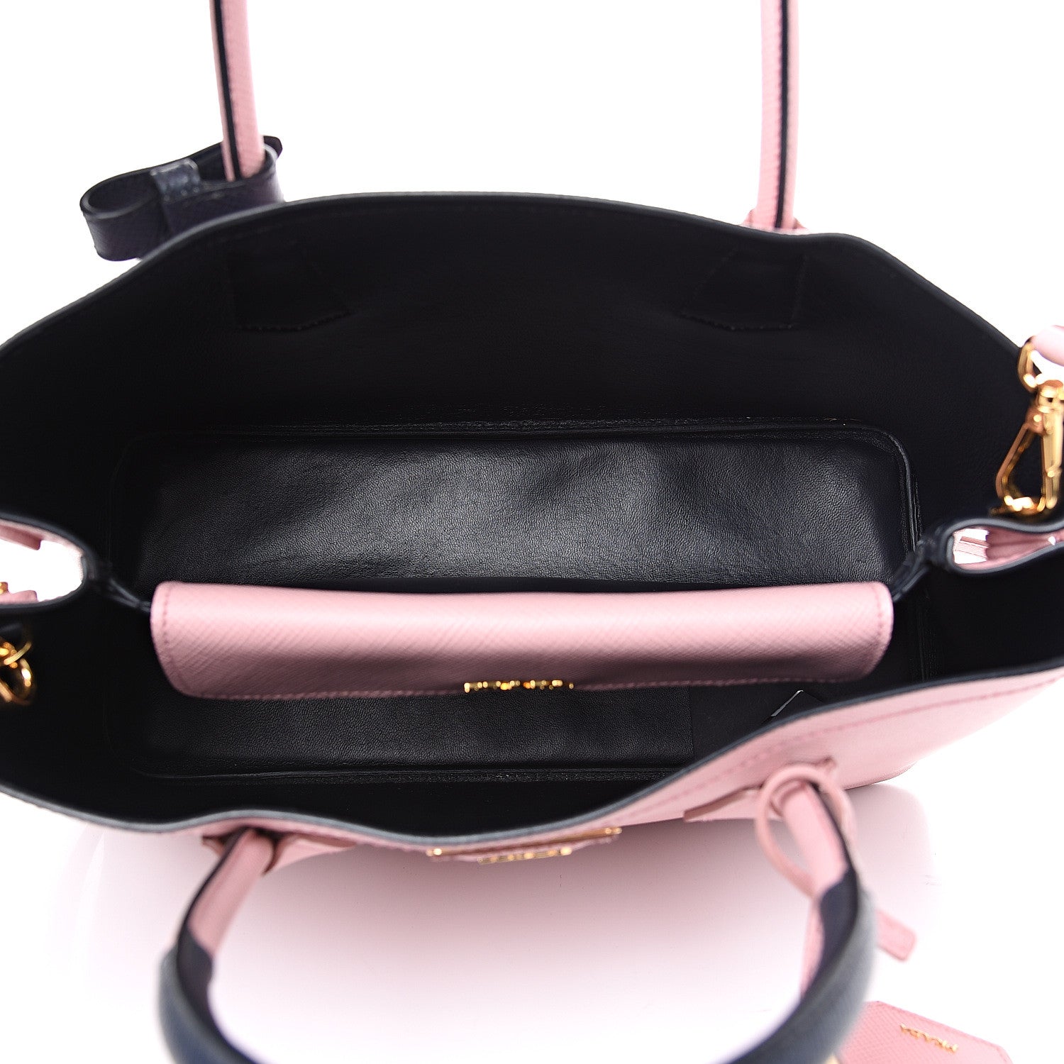 Prada Saffiano Cuir Medium Bi-Color Double Bag Pesco Baltico 4 of 9