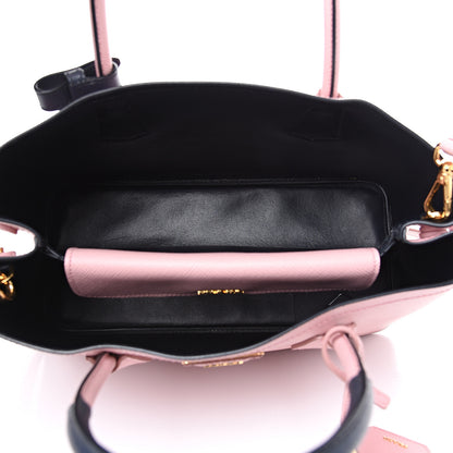 Prada Saffiano Cuir Medium Bi-Color Double Bag Pesco Baltico 4 of 9