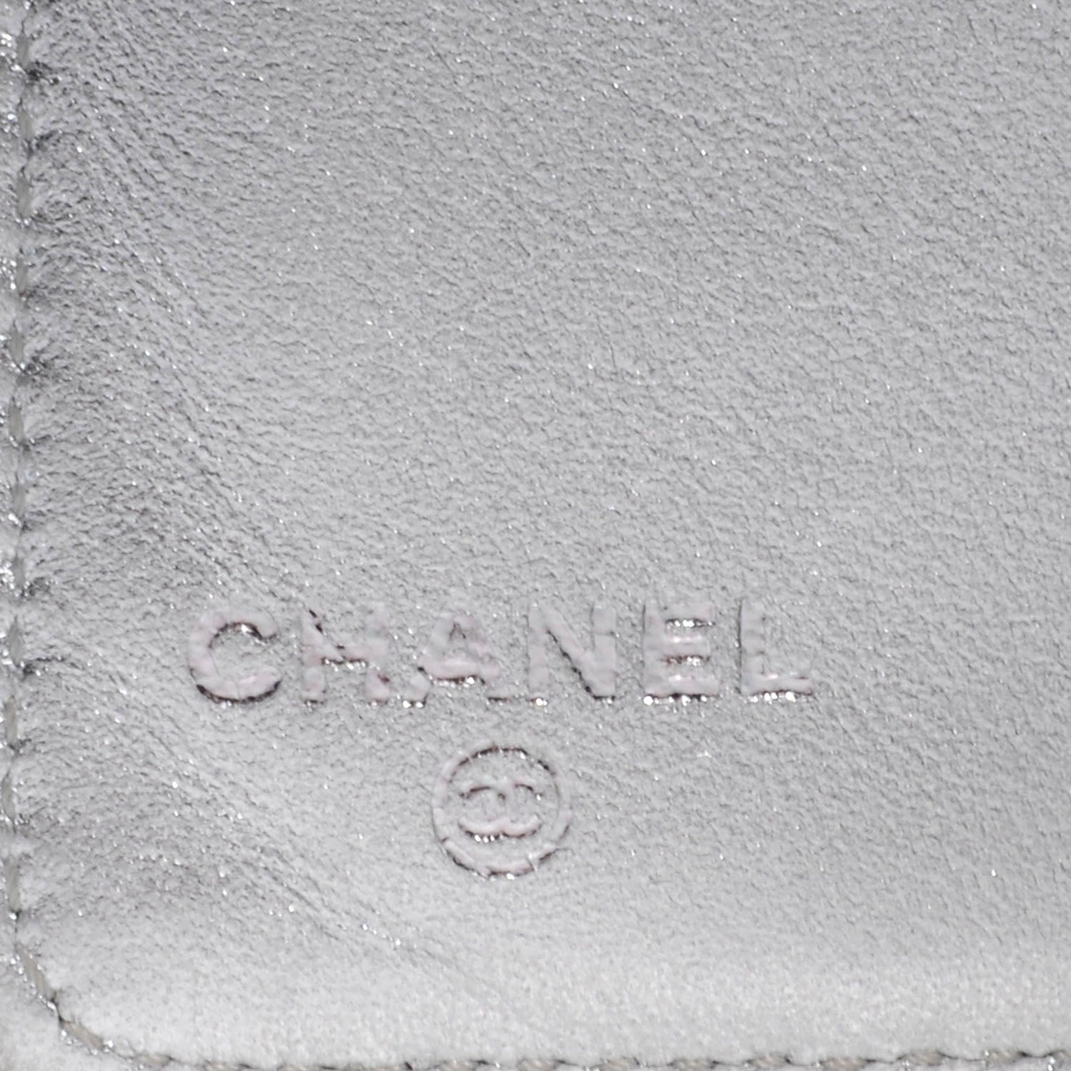 Chanel Lambskin Yen Wallet Silver 6 of 7
