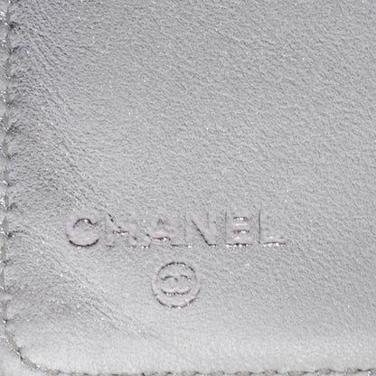 Chanel Lambskin Yen Wallet Silver 6 of 7