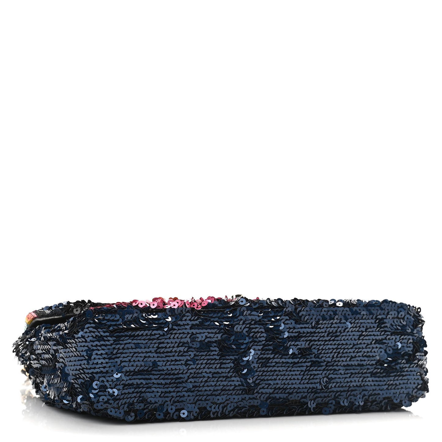 Sequin Medium Single Flap Blue Black Multicolor