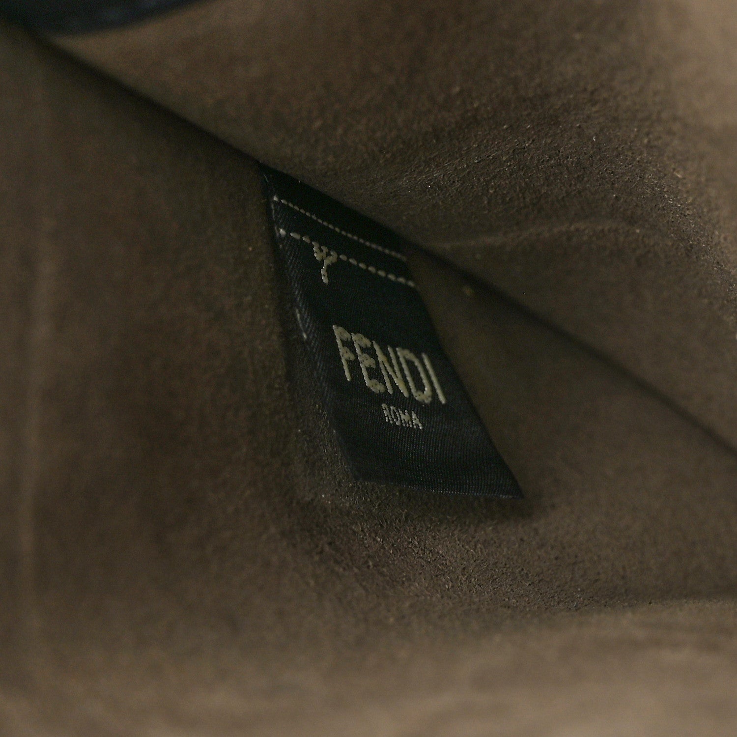 Fendi Vitello Grace Suede Large Flip Tote Midnight Marrone 7 of 12