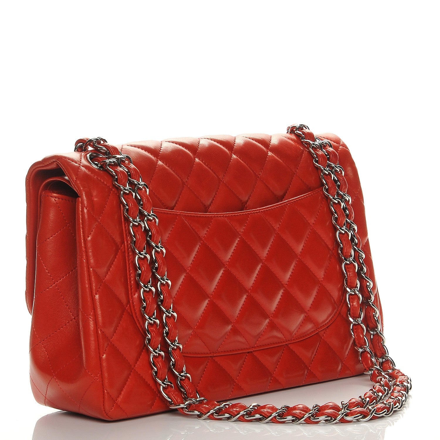 Chanel Lambskin Quilted Jumbo Double Flap Red 3 of 7