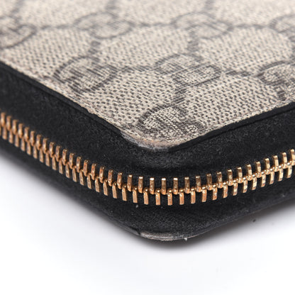 Gucci GG Supreme Monogram Moon Calfskin Zip Around Wallet Beige Ebony Black 15 of 18