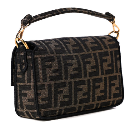 Fendi Fabric Jacquard FF 1974 Mini Baguette Tobacco Moro Black 2 of 4