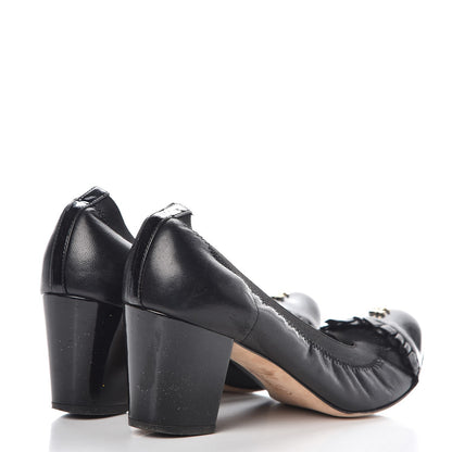Chanel Lambskin Patent CC Elastic Pumps 36.5 Black 4 of 12