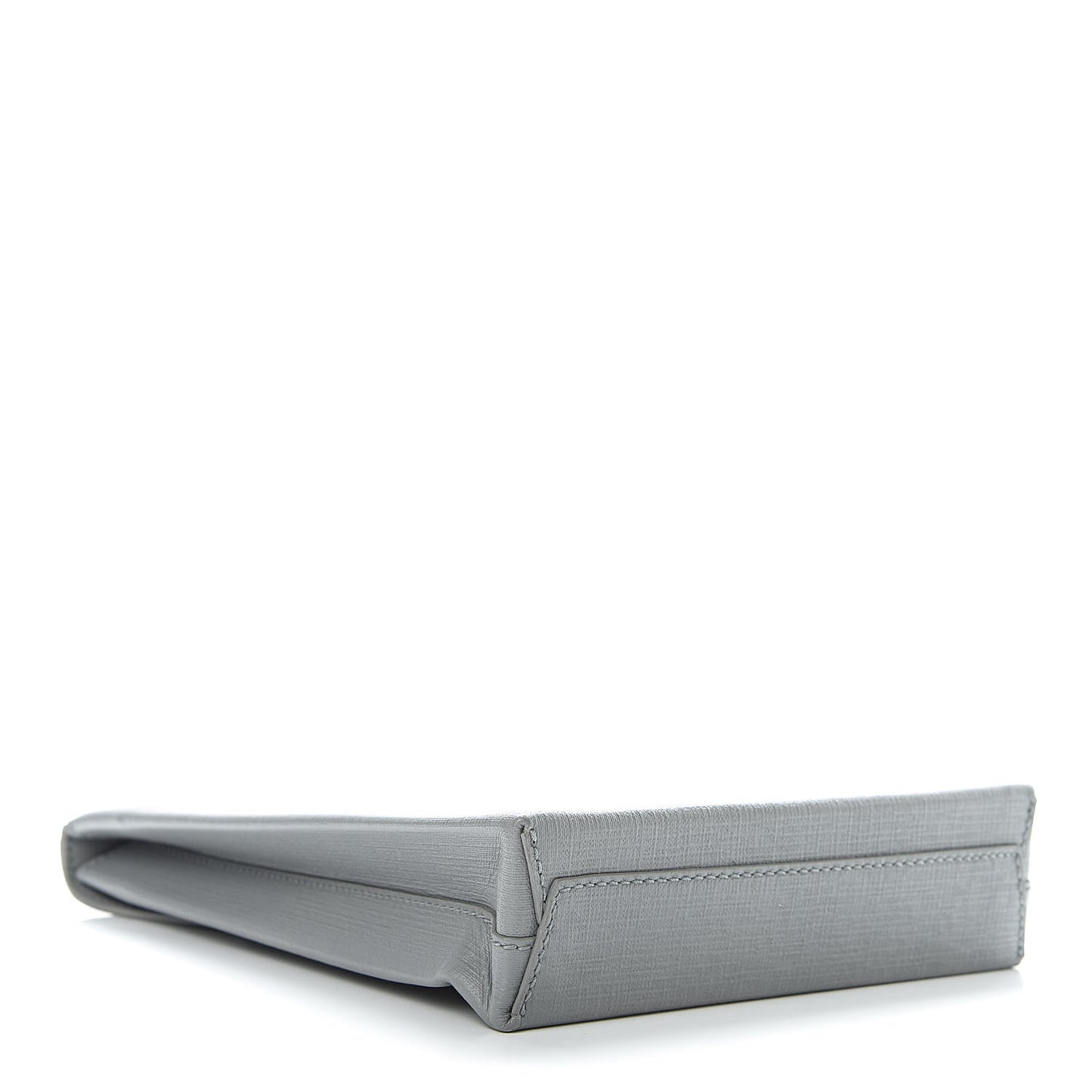 Squared Calfskin Logo Shopping Envelope Clutch Balenciaga Grey