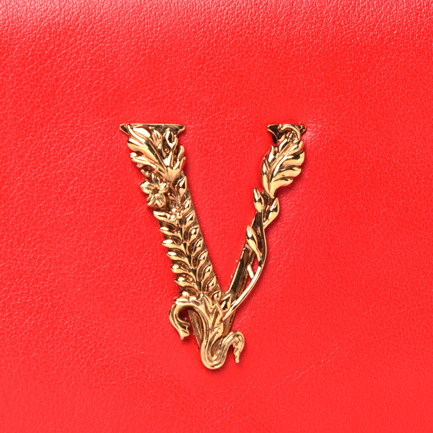 Versace Vitello Mini Virtus Chain Clutch Red 12 of 13