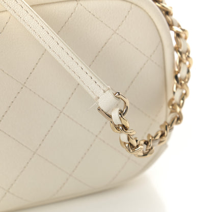 Chanel Goatskin Quilted Small Casual Trip Camera Case White 10 of 11