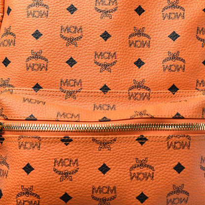 MCM Visetos Side Stud Medium Stark Backpack Orange 9 of 9