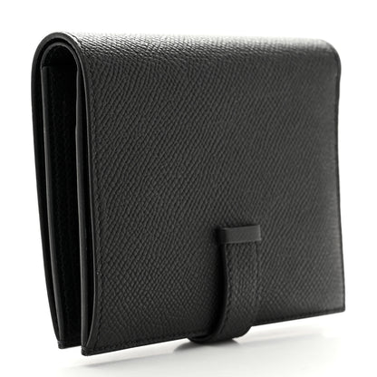 Hermes Epsom Bearn Compact Wallet Black 3 of 7