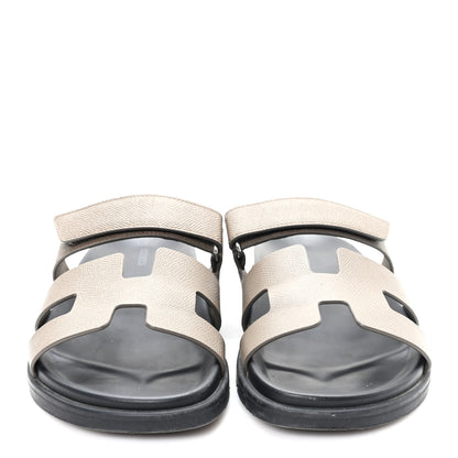 Hermes Epsom Womens Chypre Sandals 40 Etoupe 3 of 9