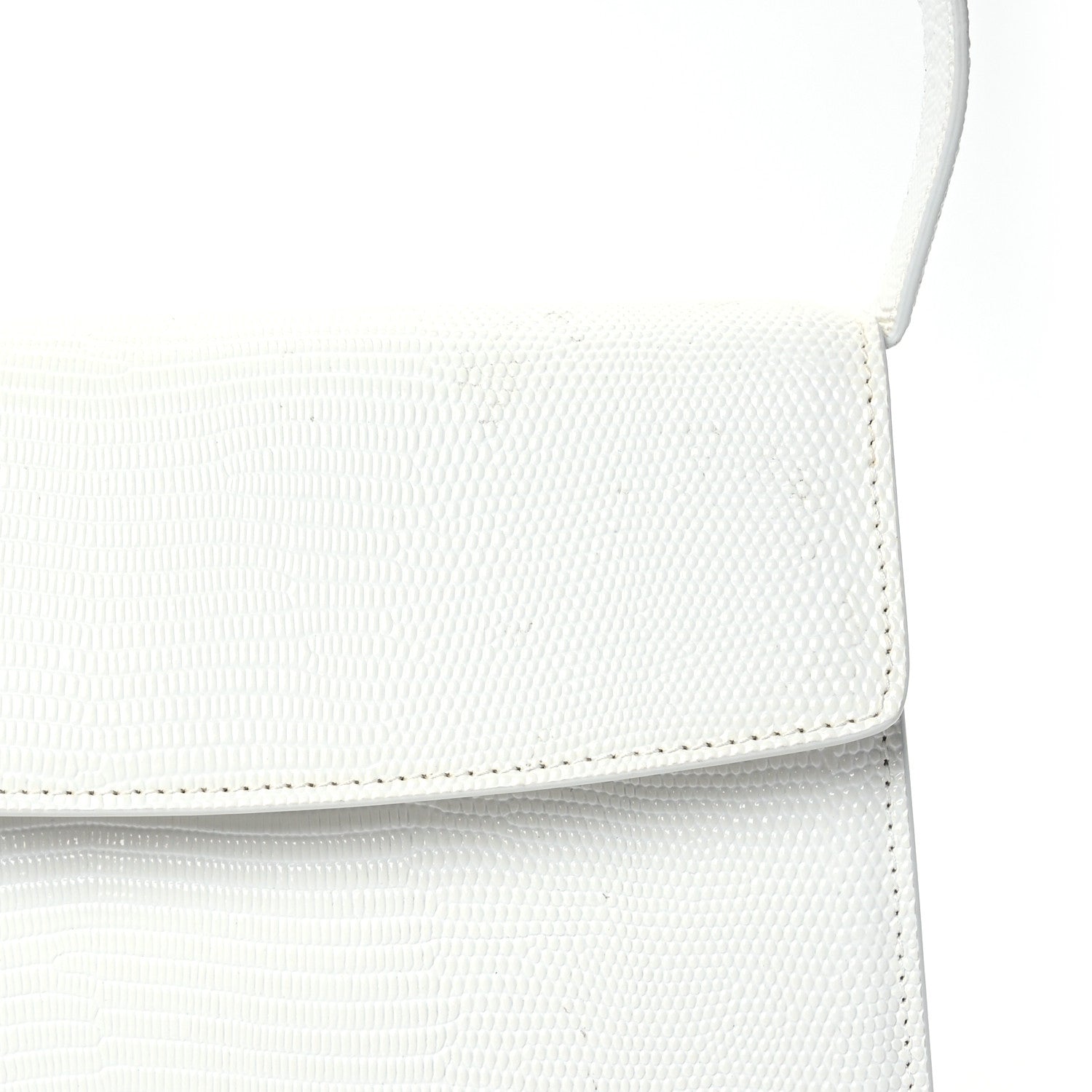 Balenciaga Patent Calfskin Lizard Embossed Medium Ghost Shoulder Bag Optic White 8 of 14