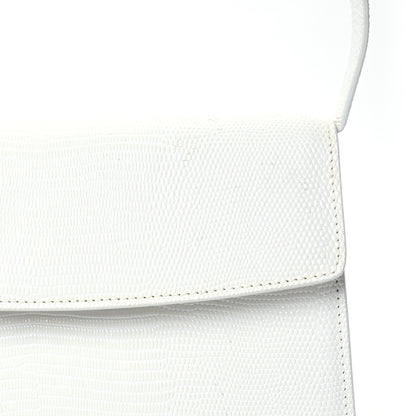 Balenciaga Patent Calfskin Lizard Embossed Medium Ghost Shoulder Bag Optic White 8 of 14