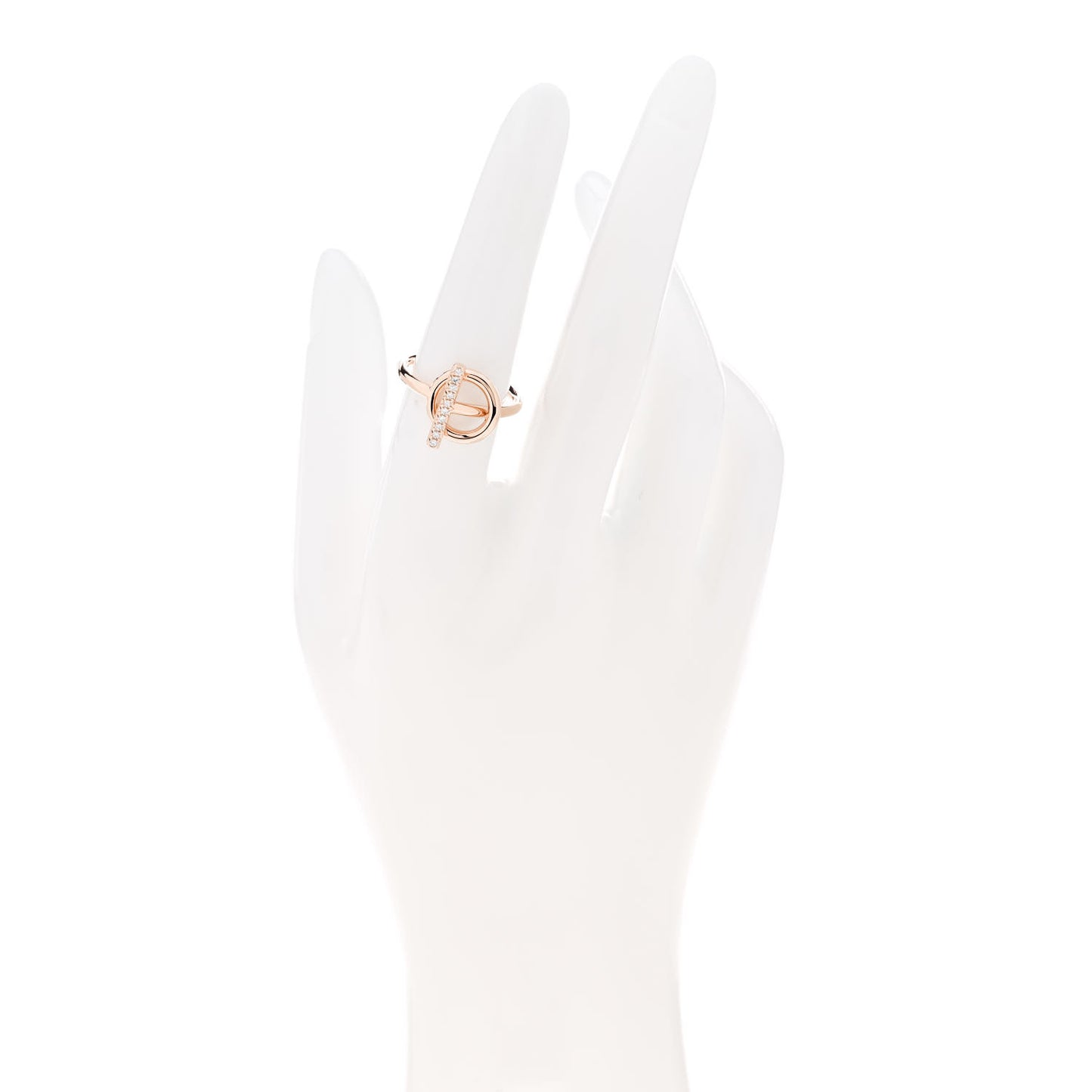 18K Rose Gold Diamond PM Echappee Ring 53 6.25
