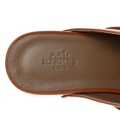 Hermes Heritage Calfskin Carlotta Mules 37 Naturel 7 of 9