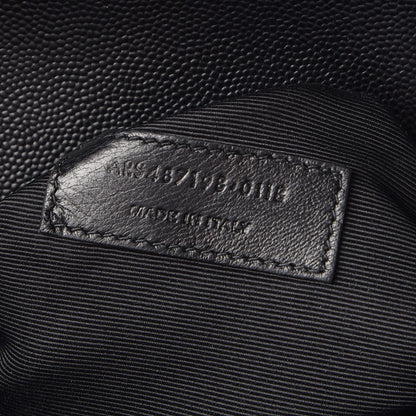 Saint Laurent Grain De Poudre Textured Mixed Matelasse Large Triquilt Monogram Satchel Black 8 of 17