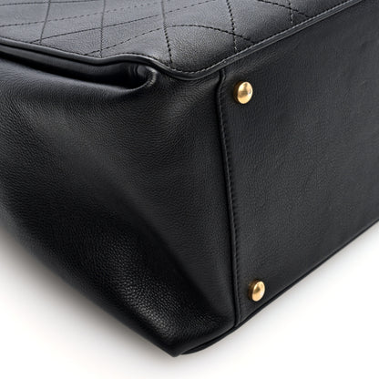 Chanel Calfskin Stitched Large Straight Lines Shopping Tote Black 10 of 11