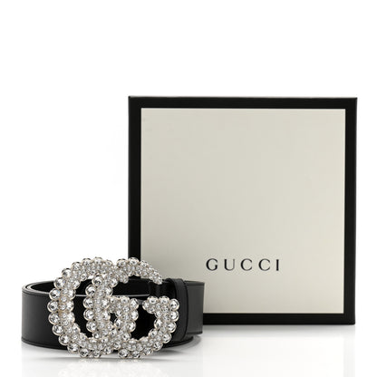 Gucci Calfskin Crystal Double G 40mm Belt 90 36 Black 8 of 8