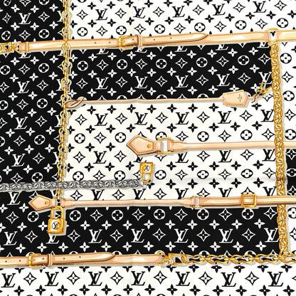 Louis Vuitton Silk Monogram Confidential Square Scarf Black 6 of 8
