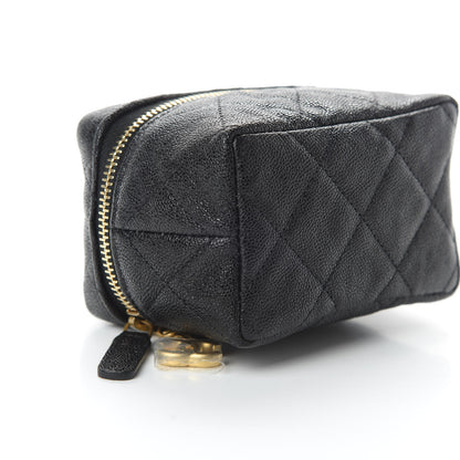 Chanel Caviar Quilted Mini Top Handle Vanity With Chain Black 9 of 11