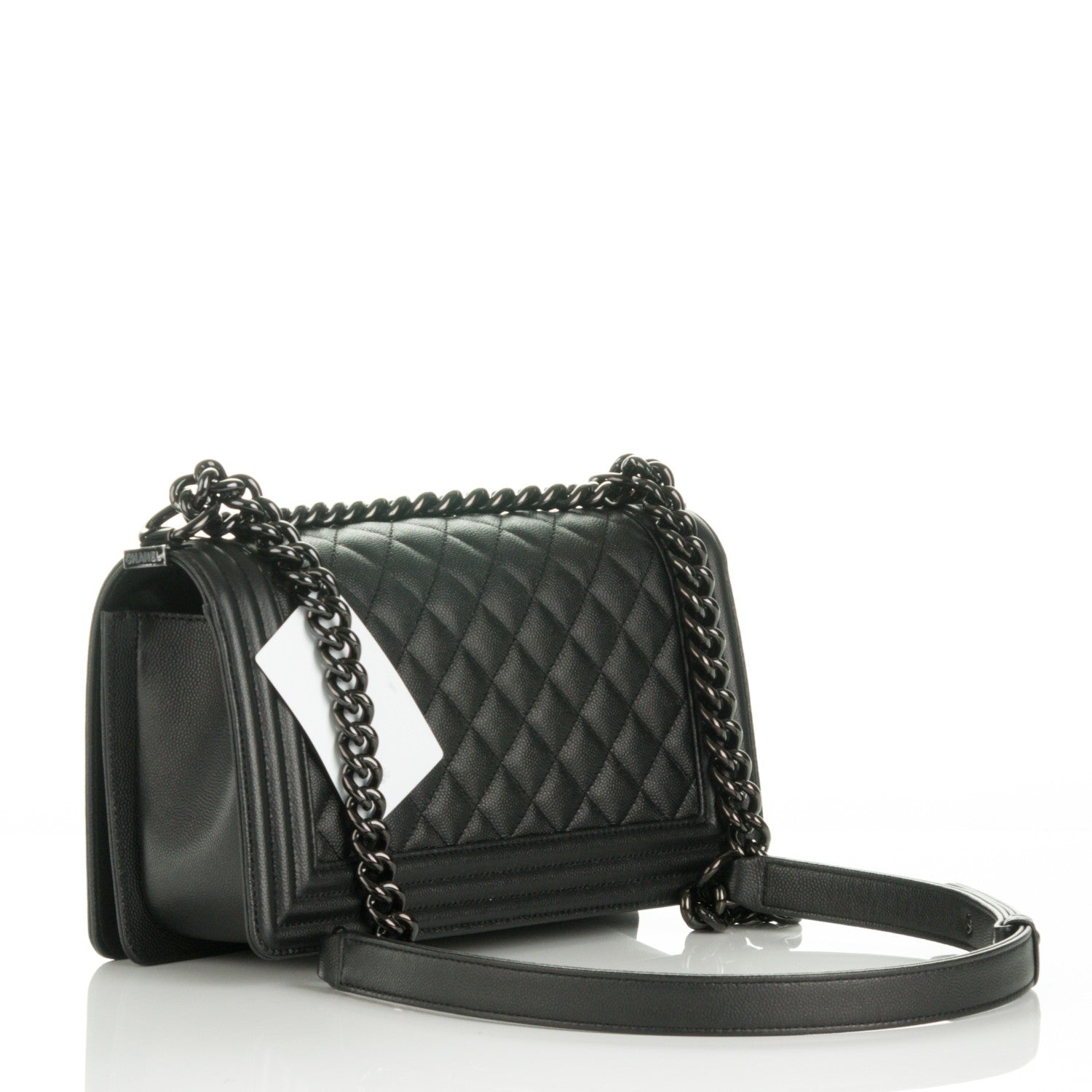 Chanel Caviar Quilted Medium Boy Flap So Black 4 of 9