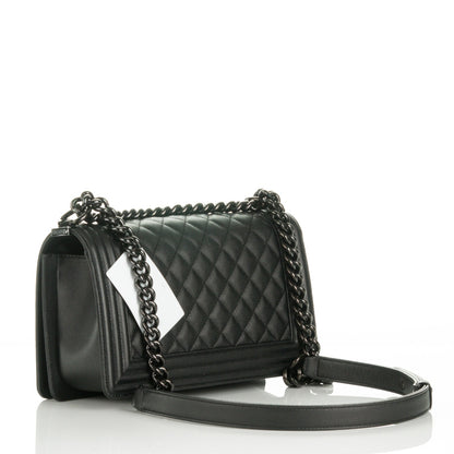 Chanel Caviar Quilted Medium Boy Flap So Black 4 of 9