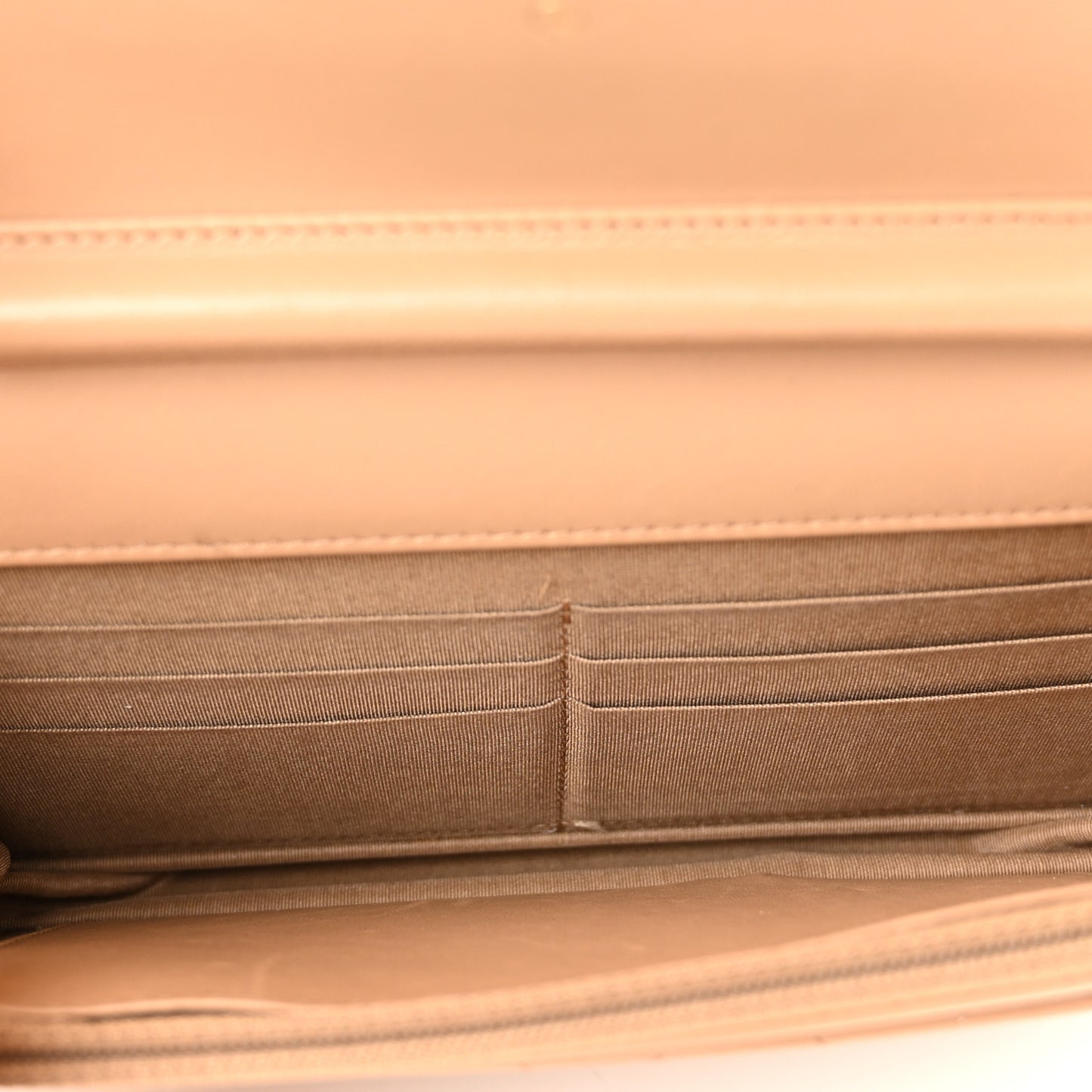 Lambskin Quilted Chain Around Wallet On Chain WOC Beige