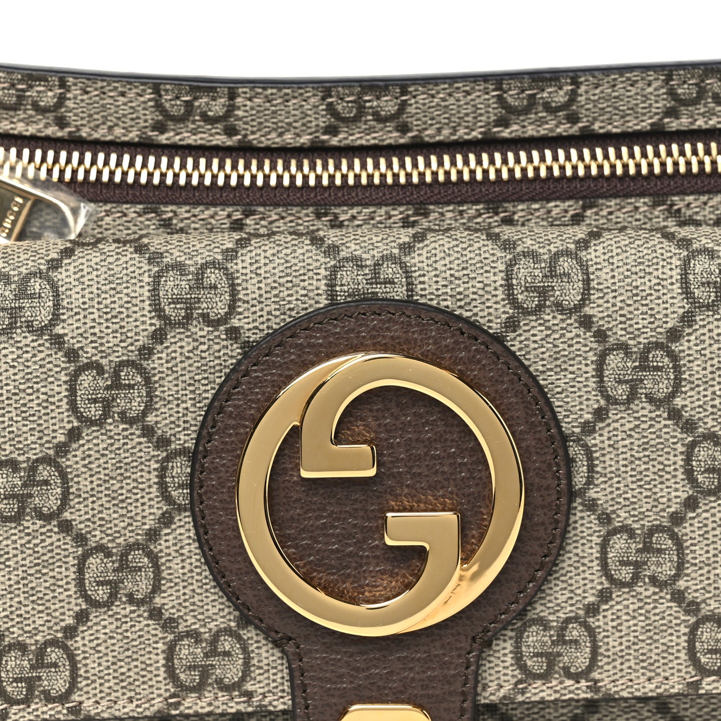 GG Supreme Monogram Textured Dollar Calfskin Blondie Belt Bag Beige Ebony New Acero
