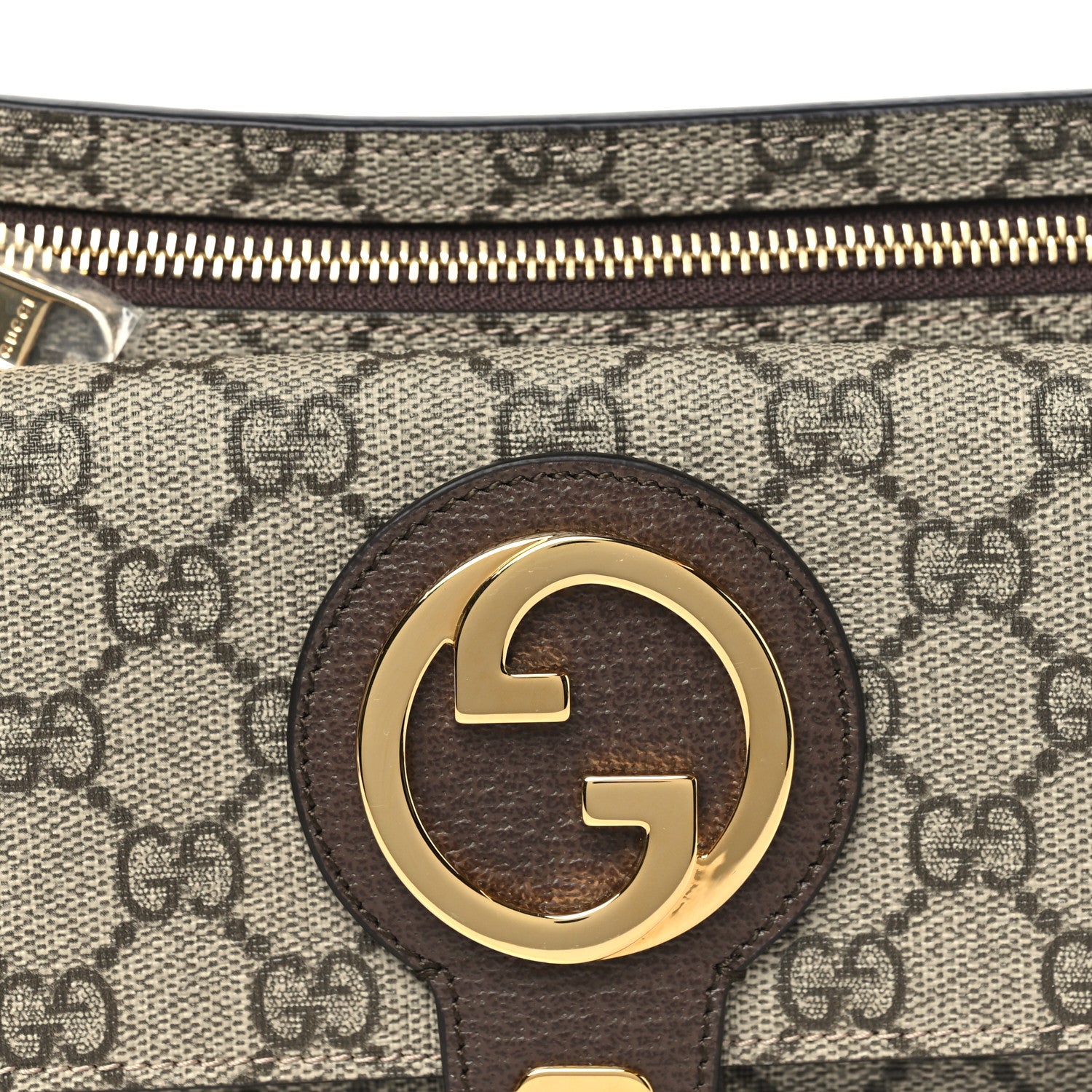 Gucci GG Supreme Monogram Textured Dollar Calfskin Blondie Belt Bag Beige Ebony New Acero 7 of 9