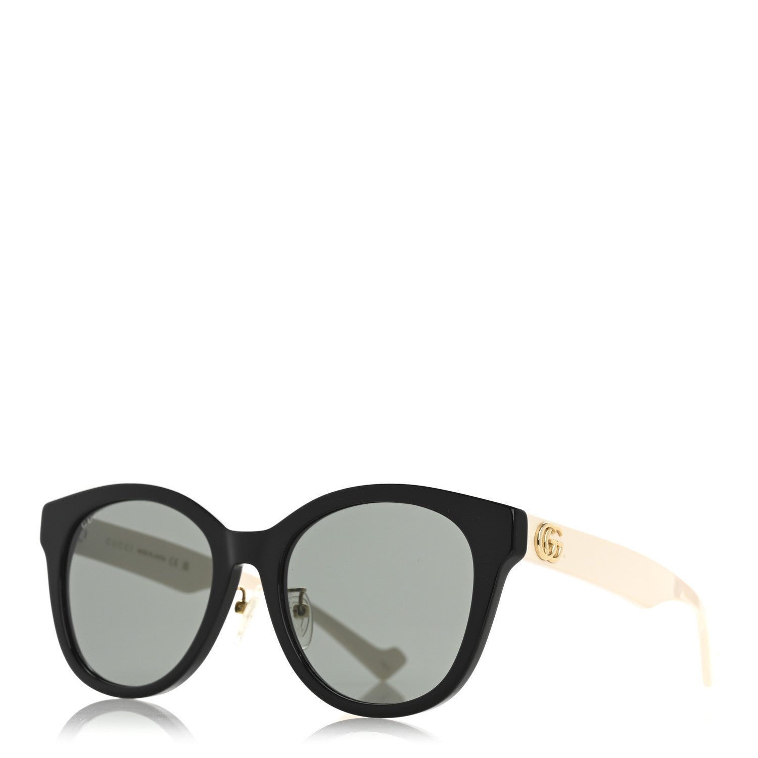 Gucci Acetate Square Frame Sunglasses GG1000SK Black White 1 of 8