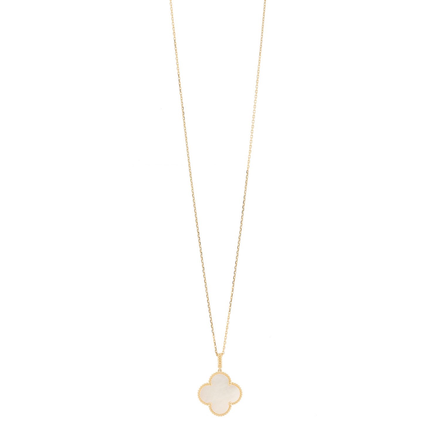 Van Cleef & Arpels 18K Yellow Gold Mother of Pearl Magic Alhambra Long Necklace 1 of 5