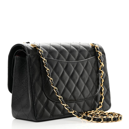 Chanel Caviar Quilted Jumbo Double Flap Black 3 of 13