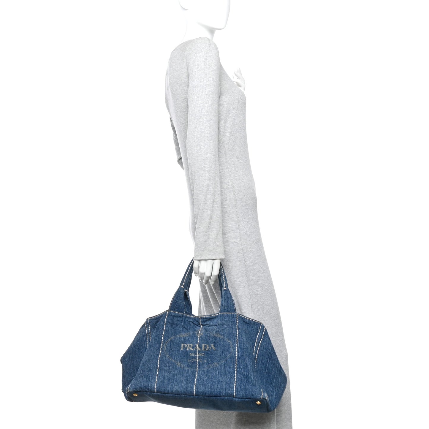 Denim Canapa Logo Tote Avio