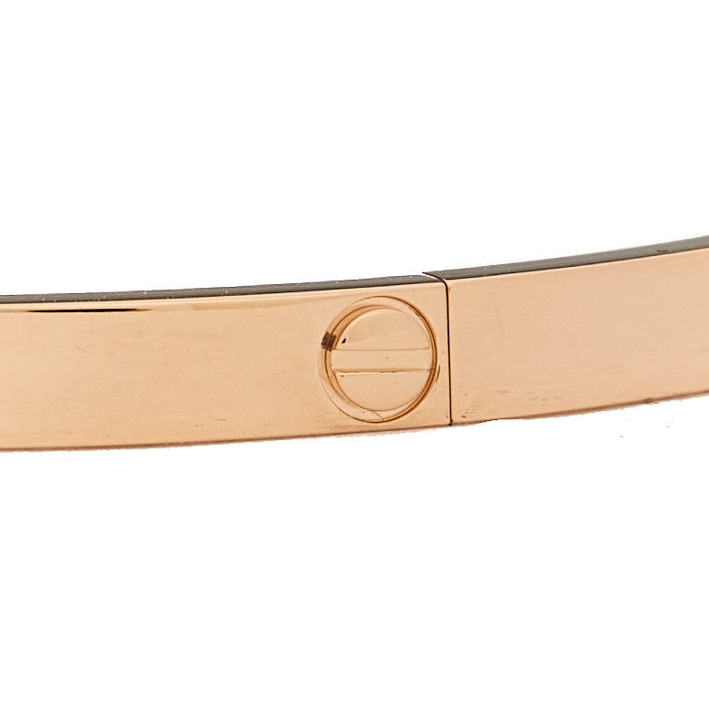 18K Pink Gold 6 Diamond Small LOVE Bracelet 16