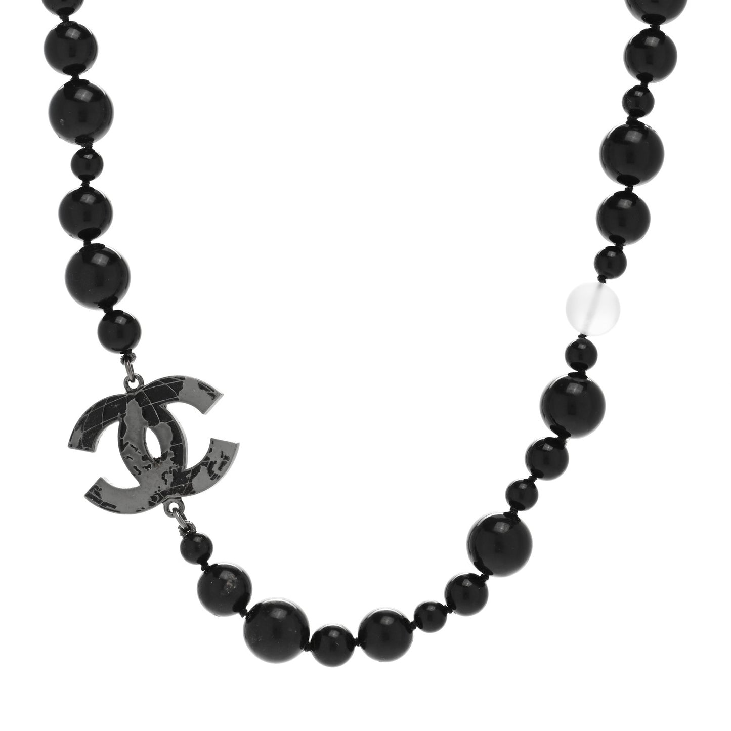 Pearl Globe CC Choker Necklace Black