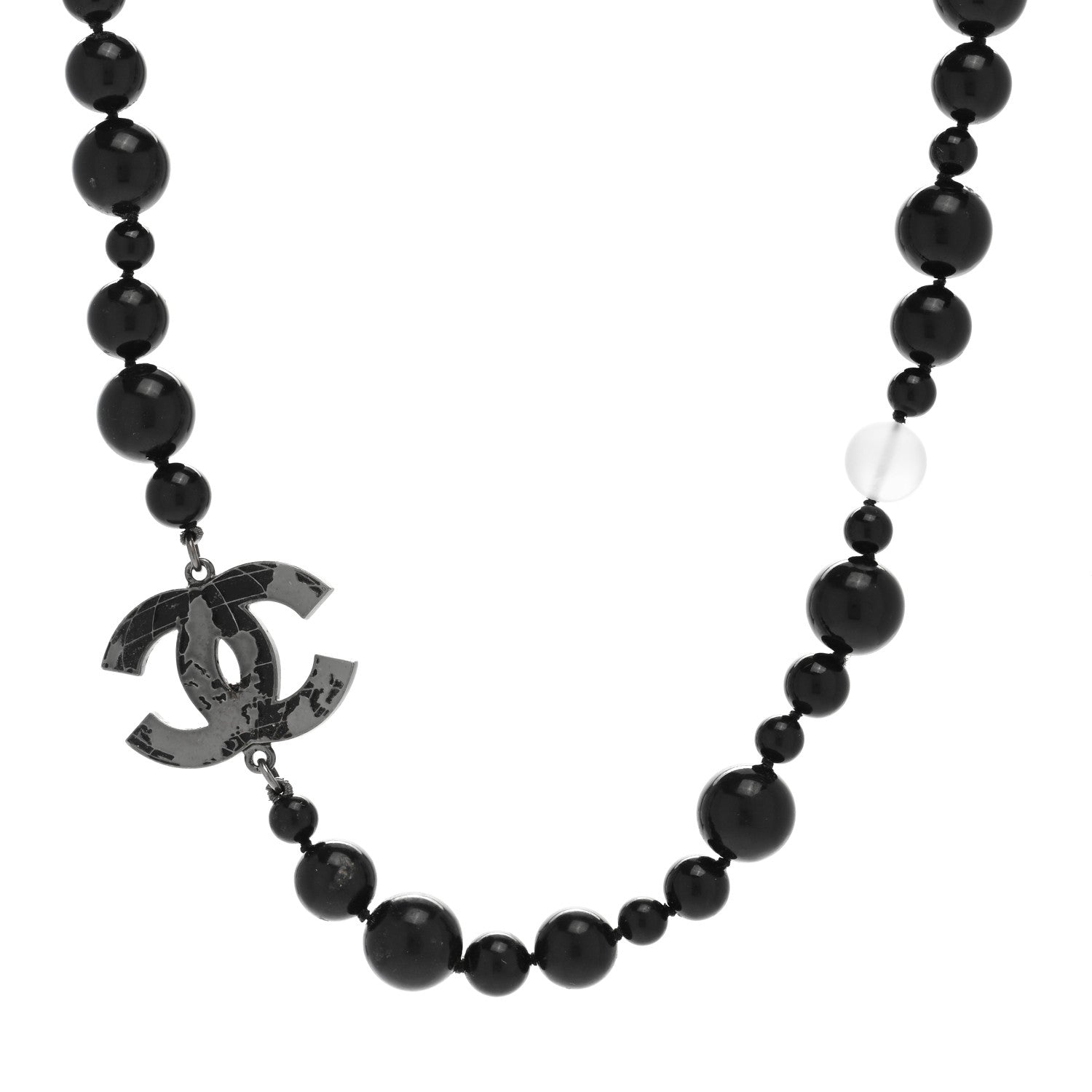 Chanel Pearl Globe CC Choker Necklace Black 1 of 3