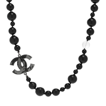 Chanel Pearl Globe CC Choker Necklace Black 1 of 3
