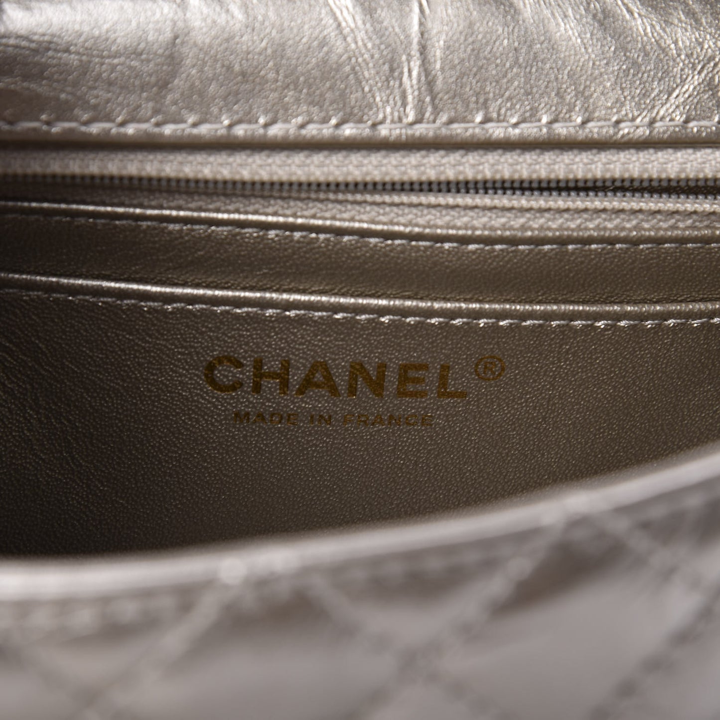 Aged Calfskin Quilted 2.55 Reissue Mini Flap Silver