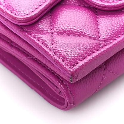 Chanel Caviar Quilted Double Flap Wallet Purple 12 of 14