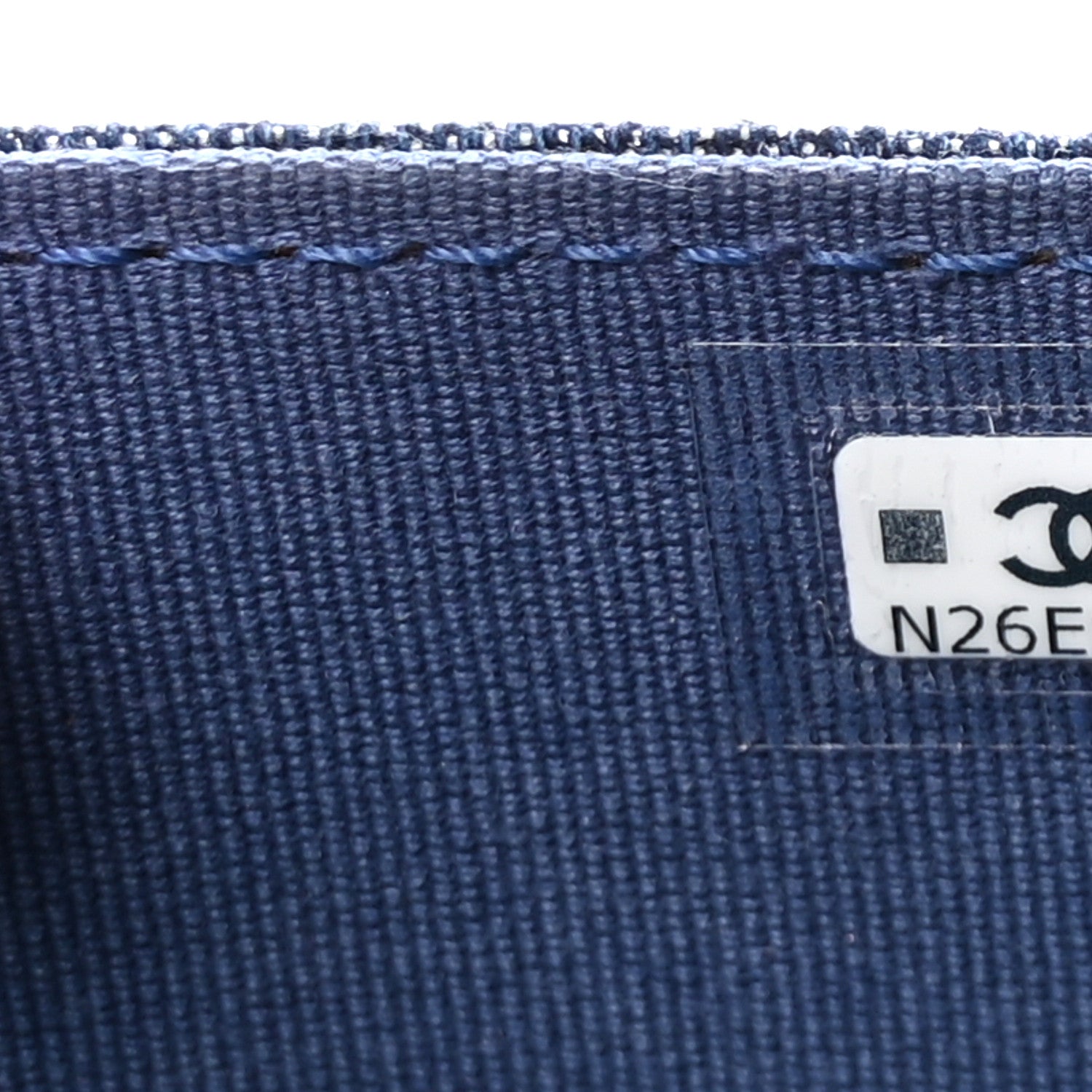 Chanel Denim Quilted Double You Card Holder On Chain Blue 7 of 11