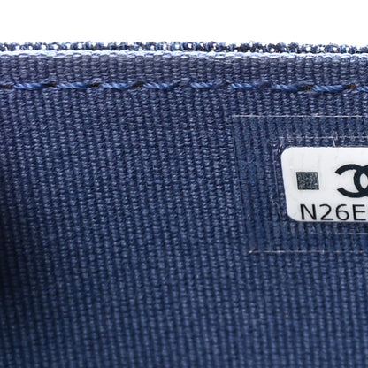 Chanel Denim Quilted Double You Card Holder On Chain Blue 7 of 11