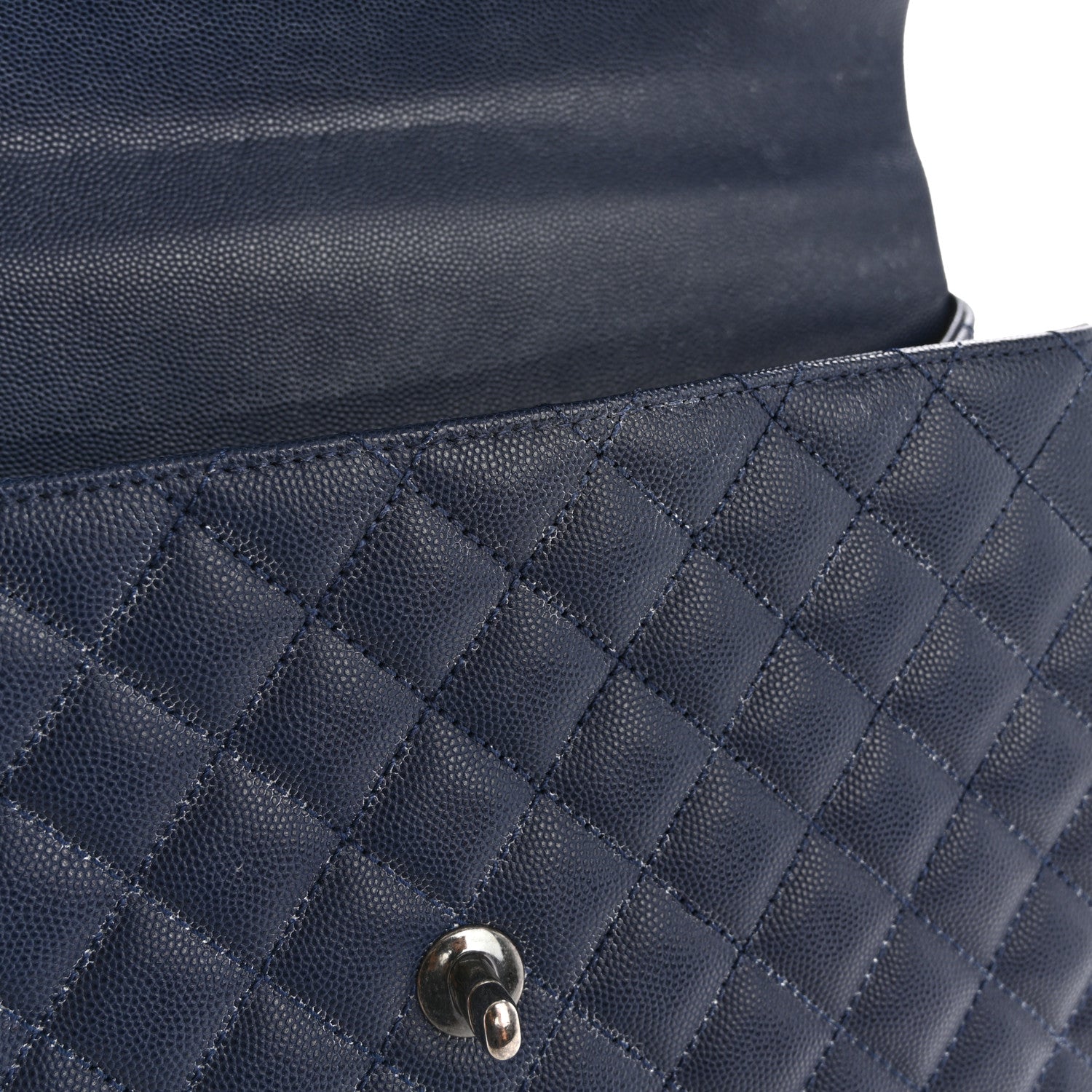 Chanel Caviar Lizard Quilted Large Coco Handle Flap Blue 11 of 17