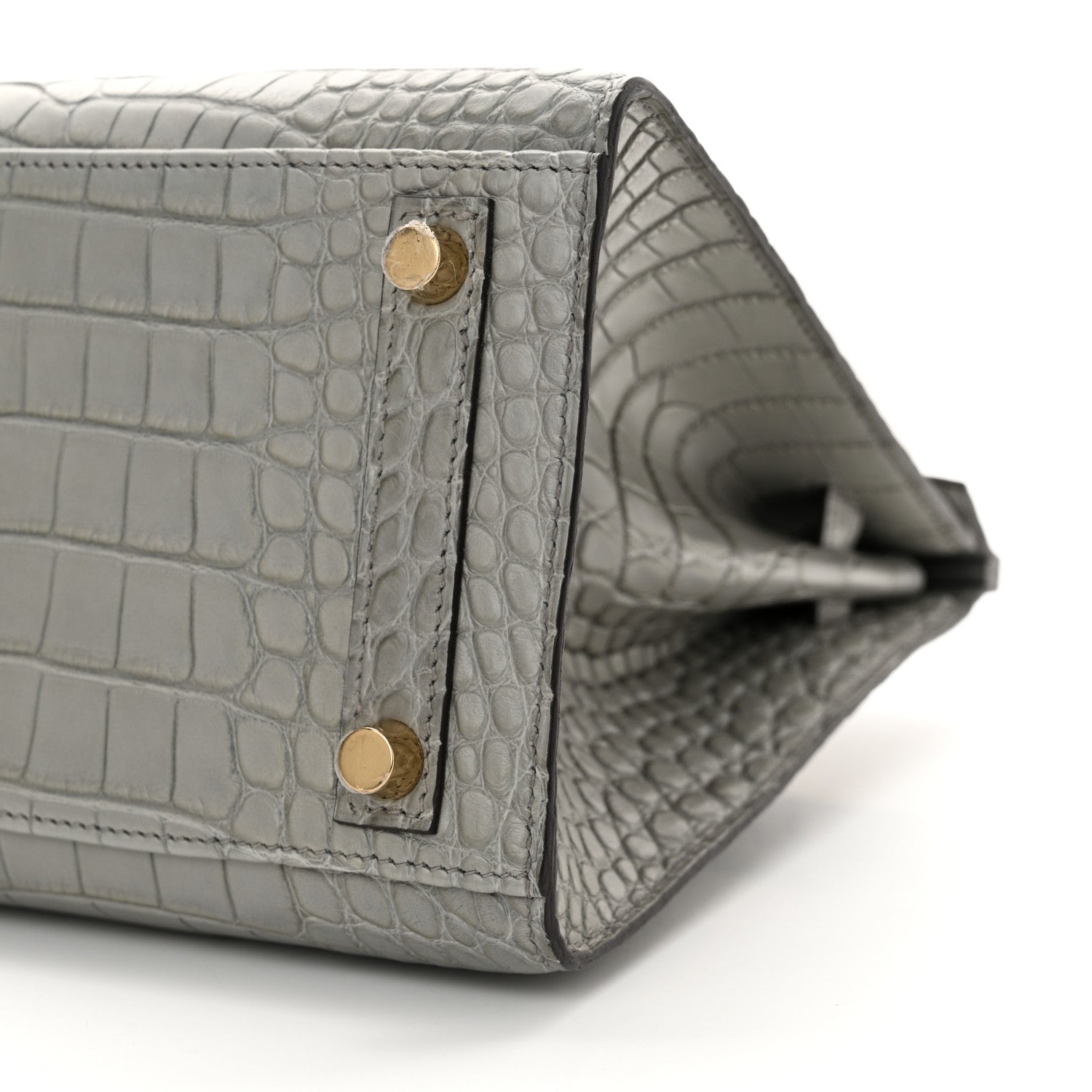 Hermes Matte Alligator Birkin Sellier 25 Gris Ciment 10 of 14