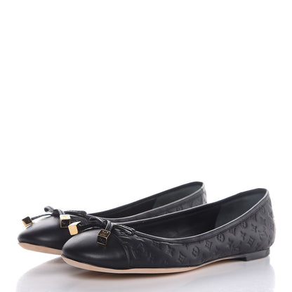 Louis Vuitton Calfskin Embossed Monogram Debbie Ballerina Flats 38.5 Black 3 of 11