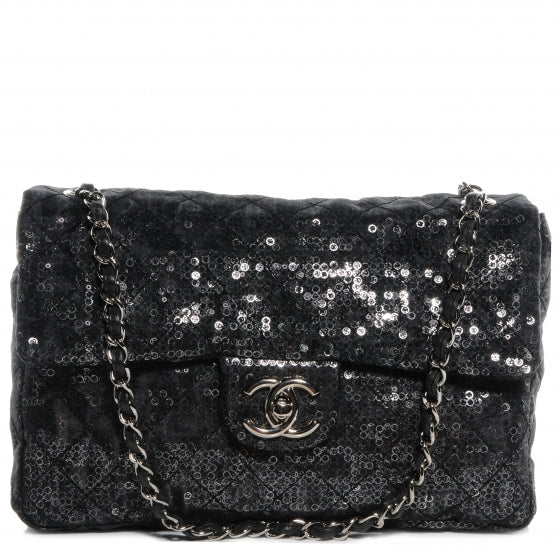 Chanel Hidden Sequin Maxi Flap Black 1 of 8