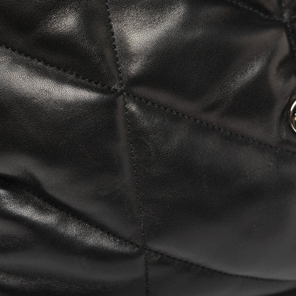 Saint Laurent Lambskin Quilted Medium Loulou Puffer Monogram Chain Satchel Black 15 of 23