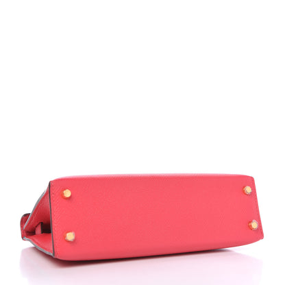 Hermes Epsom Mini Kelly Sellier 20 Rose Extreme 4 of 13