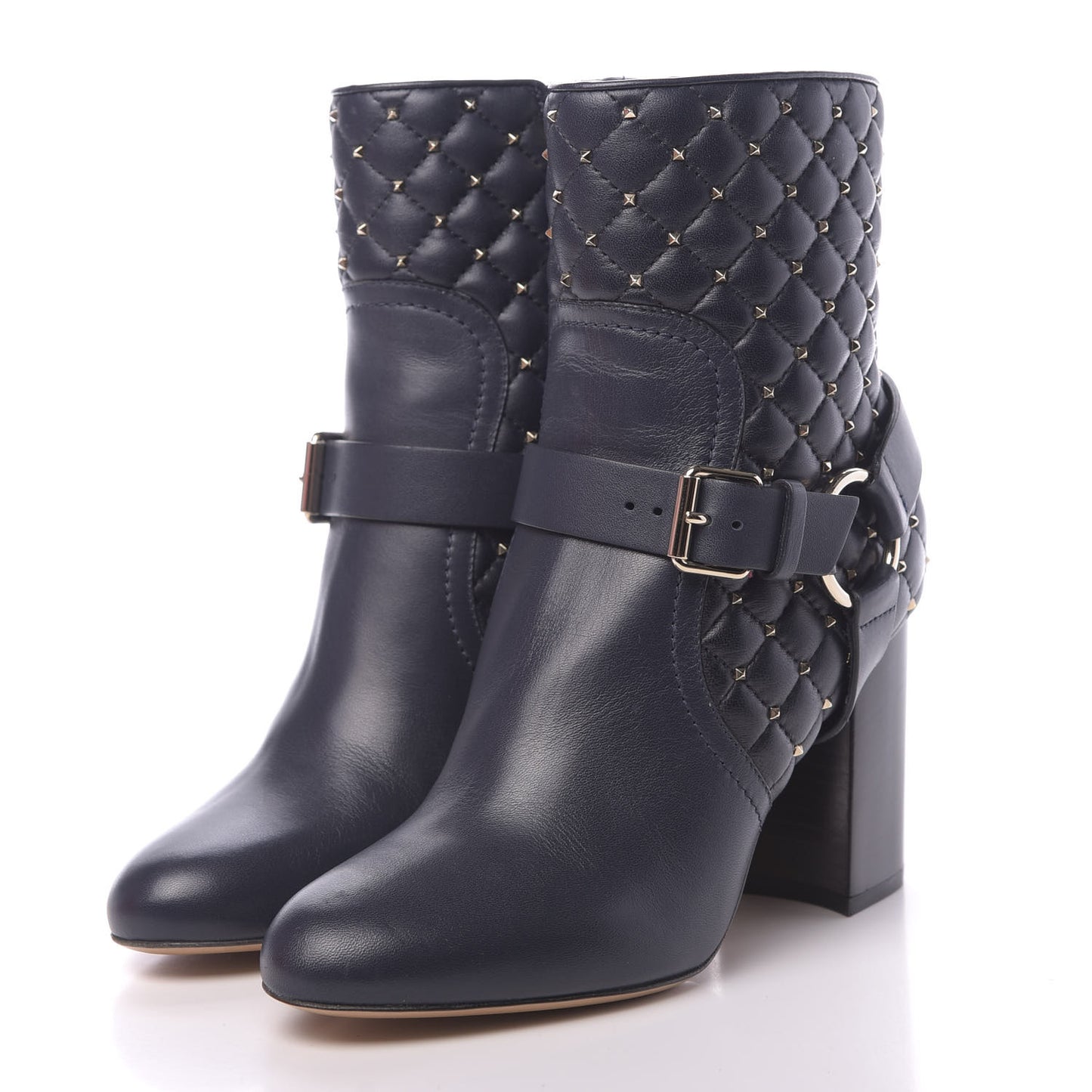Nappa Rockstud Spike 90mm Ankle Boots 35.5 Marine